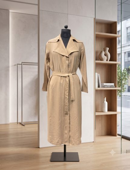 Belted Waterfall Trench Monto Coat – Camel Sand