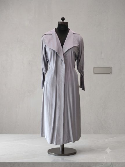 Flowing Waterfall Lapel Duster Monto – Dove Grey