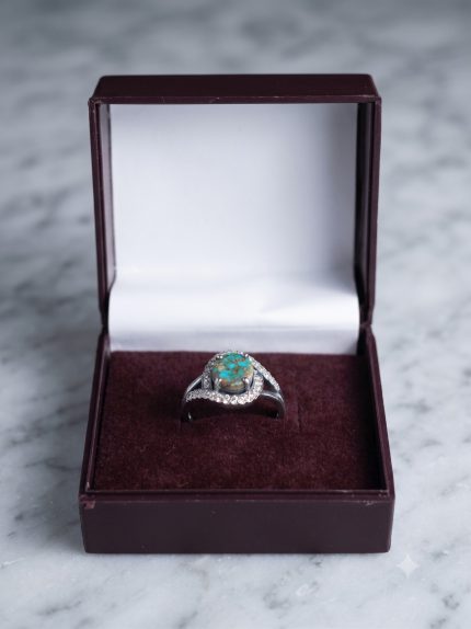 Ethereal Swirl Natural Matrix Firoza Ring