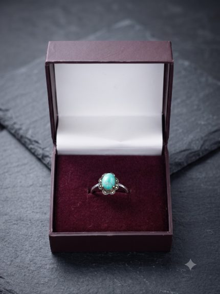 Antique Victorian Scalloped Mint Firoza Ring