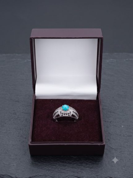 Contemporary Curved Natural Firoza Ring